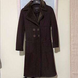Pasha & Co New York Dark Brown Trench Coat faux sterling size XS